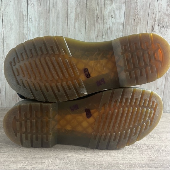 Dr. Martens Black Patent Leather Combat Boots Lace Up Unisex M5 W6 1460 - Picture 6 of 7